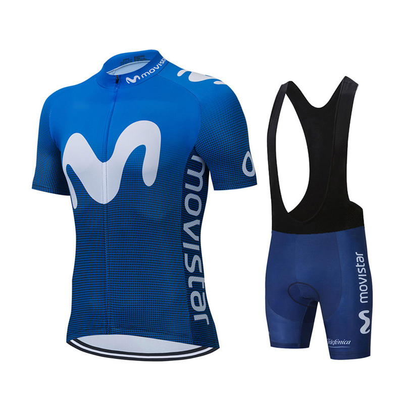 Junior Cycling Gear - Novo verão movistar equipe conjuntos de