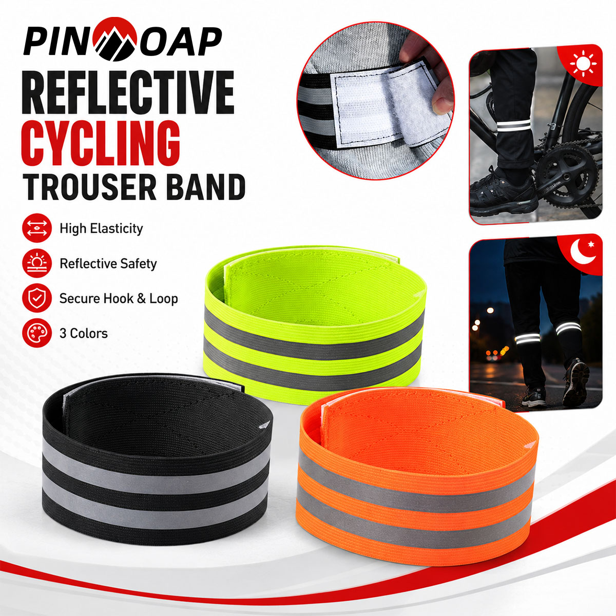 PINMOAP 1/2PCS Cinta Refletiva - Cycling Gear Pants avaliação e preço